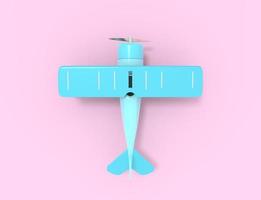 Toy vintage aircraft. Illustration with empty place for text. 3D rendering photo