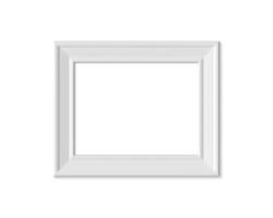 3x4 Horizontal Landacape picture frame mockup. Realisitc paper, wooden or plastic white blank for photographs. Isolated poster frame mock up template on white background. 3D render. photo