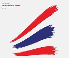 Flag of Thailand. Flag in grungy style. Independence Thai Day. vector EPS Illustration.