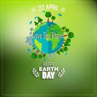 Earth Day background for environment symbols on clean earth vector