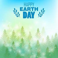 Earth Day background with pine trees vector