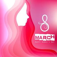 Happy Women's Day Greeting Card with Female Face vector