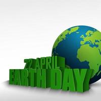 3D globe with the word 22 April Earth Day.Vector vector