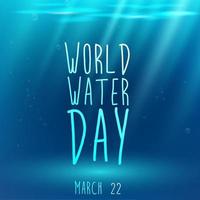 Underwater blue background with text and water for world water day.vector vector