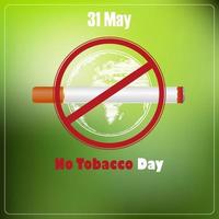 May 31st World No tobacco day vector