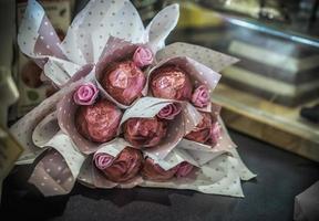 Pralines packet for a gift as a bouquet photo