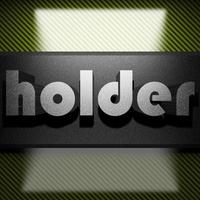 holder word of iron on carbon photo