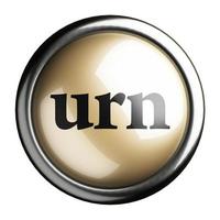 urn word on isolated button photo