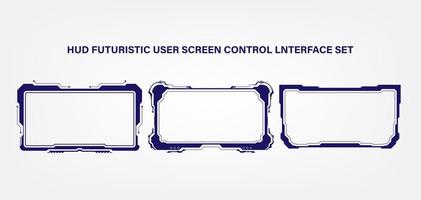 Conjunto de interfaz de control de pantalla de usuario futurista de hud. Diseño de concepto de monitor de destino de holograma virtual abstracto. vector