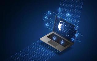 seguridad cibernética tecnología empresarial alerta antivirus protección seguridad y seguridad cibernética cortafuegos ciberseguridad y tecnología de la información. ilustración vectorial vector