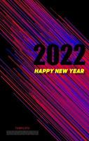 Happy New Year 2022 text design. for Brochure design template, card, banner. Vector illustration. Isolated on white background.