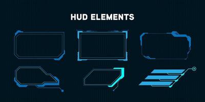 HUD Futuristic Elements Set With Virtual Hi Scifi Technology Gadget Interface For Game App UI Illustration. vector