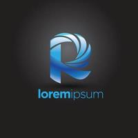 Letra de logotipo abstracto 3d r.eps vector