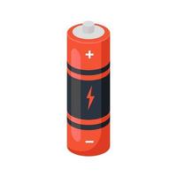 red battery cartoon vector illustration isolated object