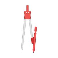 stationery pencil compass cartoon vector illustration isolated object