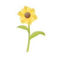 flower sunflower cartoon vector illustration isolated object