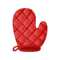 red oven mitt cartoon vector illustration isolated object