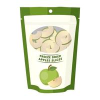 freeze dried apple slice package cartoon vector illustration isolated object