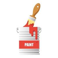 paint and brush cartoon vector illustration isolated object