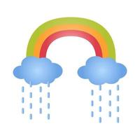 nursery rainbow cloud rain cartoon vector illustration isolated object