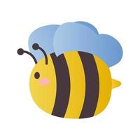 insect cute bee cartoon vector illustration isolated object