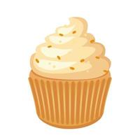 dessert muffin cake cartoon vector illustration isolated object