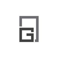 letter g simple geometric frame window symbol logo vector