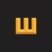 letter w pillars 3d design logo vector