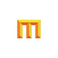 letter m 3d gradient shadow simple design vector