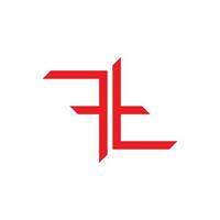 letter tf simple design line logo vector