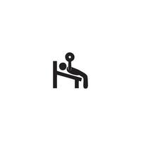 hombre gente atlético gimnasio gimnasio culturismo ejercicio saludable formación entrenamiento firmar símbolo icono vector