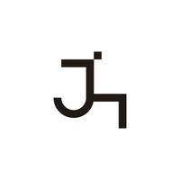 letter jh simple geometric linear logo vector