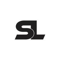 letter sl simple linked geometric logo vector