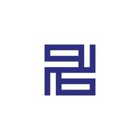 letter qb abstract square geometric square line logo vector