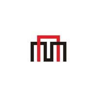 letter mn simple linked colorful geometric logo vector