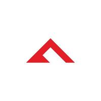 red triangle line arrow simple geometric simple logo vector