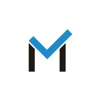 letter m check mark quality control symbol logo vector