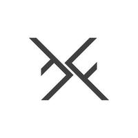 letter tf simple linked geometric logo vector