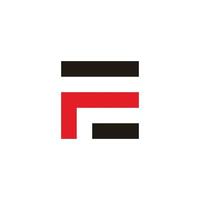 simple abstract letter fe square line logo vector