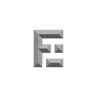 letter fe 3d gradient shadow logo vector
