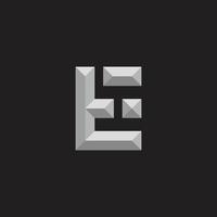 letter et 3d gradient shadow logo vector