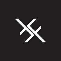 letter tf simple linked geometric logo vector