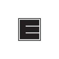 letter e simple square outline logo vector