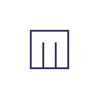 letter m square thin design symbol vector