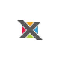 letter x square geometric colorful logo vector