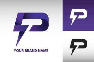 Logo D letter Monogram Vector Electric Power Thunder Style Art Design Gradient Free Vector