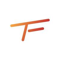 diseño de logotipo de letra tf o ft vector