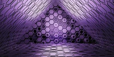 hexagon texture light tunnel corridor technology modern futuristic science fiction background photo