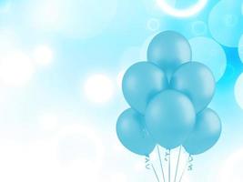 Blue flying balloons photo
