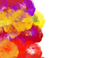 Colorful powder explosion on white background. Abstract pastel color dust particles splash. photo